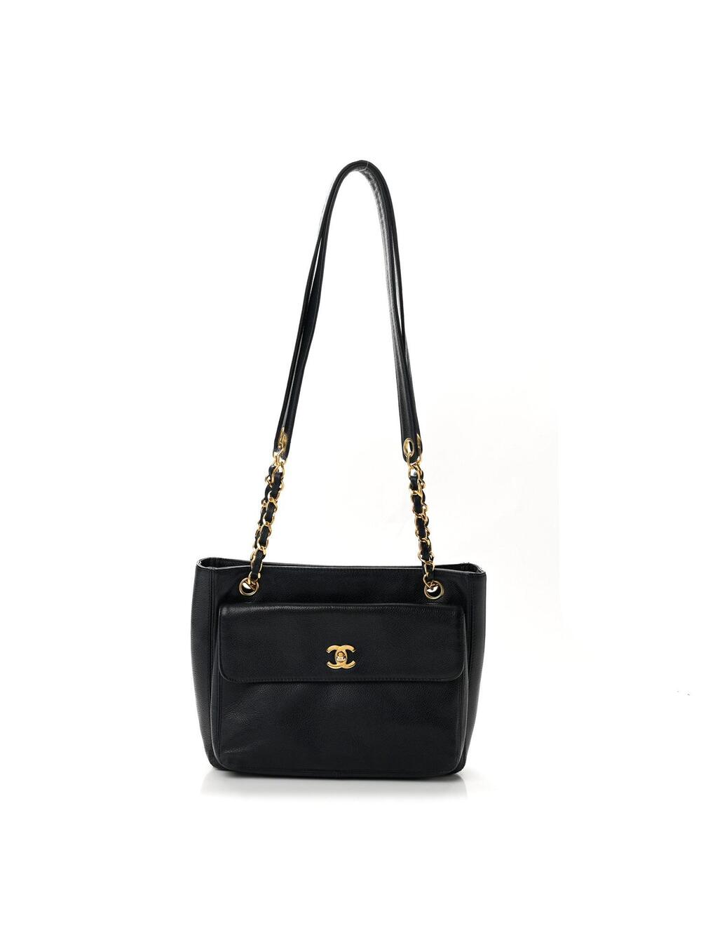 Chanel Caviar Flap Cc Shoulder Bag Navy #346275C19B